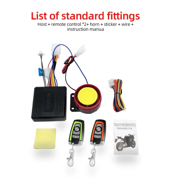 Universal Motorcycle Security Alarm System — Accessories, A Auto Parts Mall