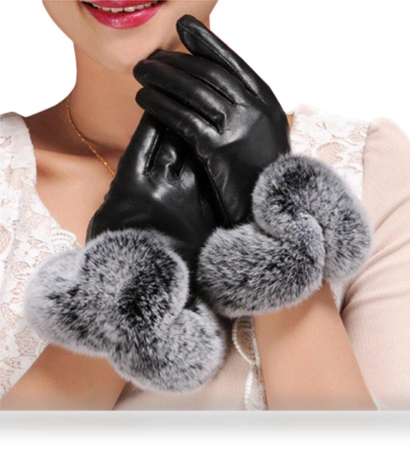 Women's Fashion Plush Winter Warm Fur Touchscreen Gloves — Arm Warmers, Bag Living