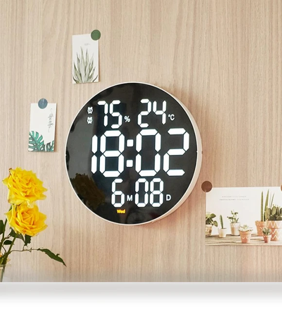 10-inch LED Round Alarm Clock — Clocks, Rainbow Rain