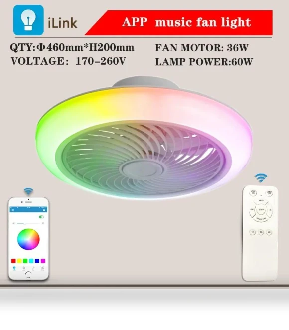 Ceiling Fan with LED Lighting — Ceiling Fan Lighting Solutions, Rainbow Rain