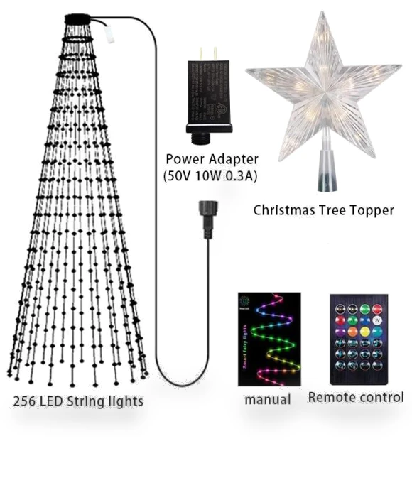 Christmas Tree Star Lights RGB LED String Lights — String Lights, Rainbow Rain