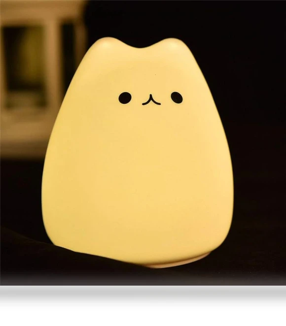 Creative Silicone LED Cat Night Light — Night Lights, Rainbow Rain