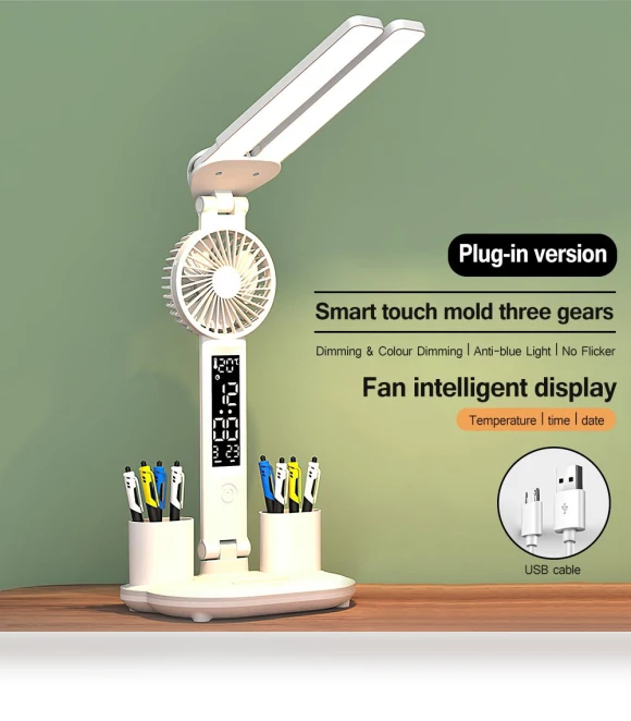Desk Lamp with Fan for Student Study — Desk Lamps, Good Household Items