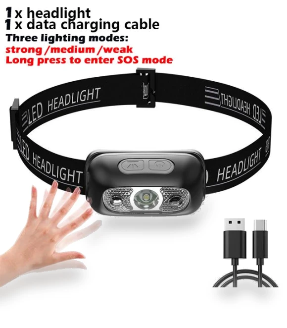 Induction Headlamp Waterproof Wave Sensor Head Torch — Flashlights, Cozy Cottage-Relax