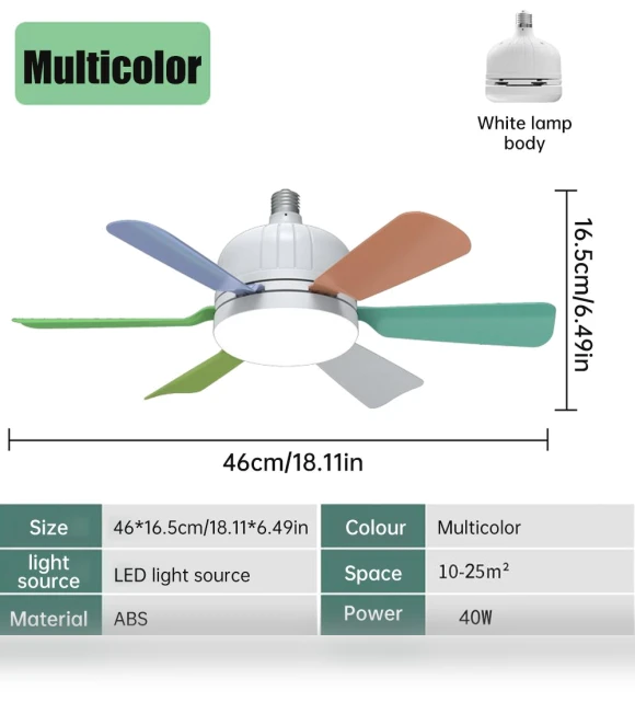 LED Ceiling Fan with Remote Control — Ceiling Fans, KITCHEN-MALL