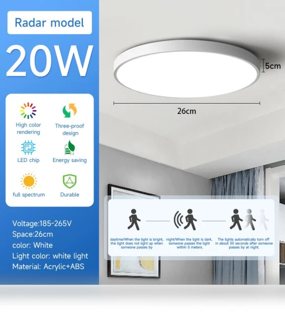 LED Ceiling Light with Motion Sensor — Overhead Lighting, Rainbow Rain