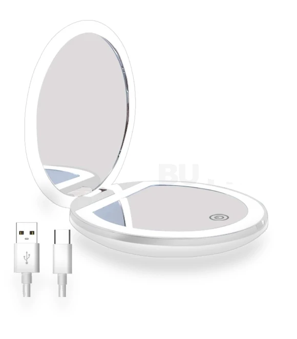 Portable Rechargeable LED Travel Mirror — Compact & Travel, AE Selection