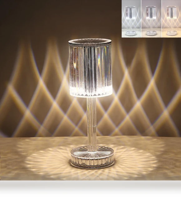 Rechargeable 3D Diamond Crystal Table Lamp — Lighting, Build My Home