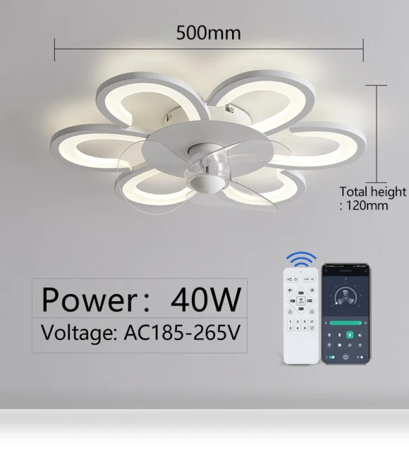 Smart Remote Control Ceiling Fan with LED Lighting — Ceiling Fans, Rainbow Rain
