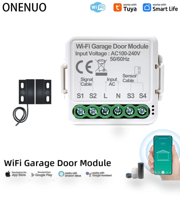 WiFi Smart Garage Door Opener — Smart Home Hubs & Controllers, ONENUO