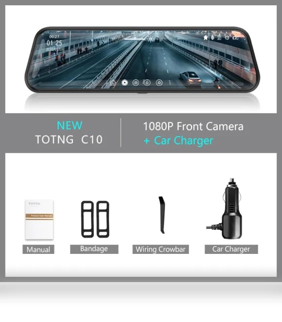 10-inch Mirror Camera for Car Touch Screen — Rearview Cameras for Cars, JOHO