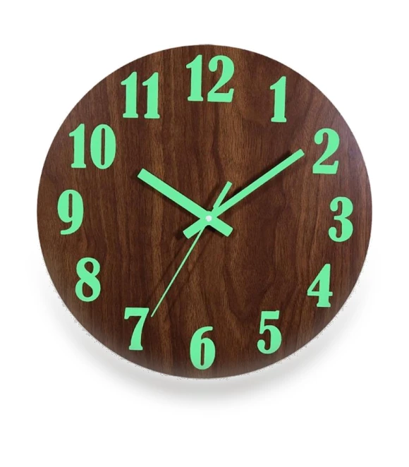 12-inch Glowing Wooden Wall Clock — Clocks, Rainbow Rain