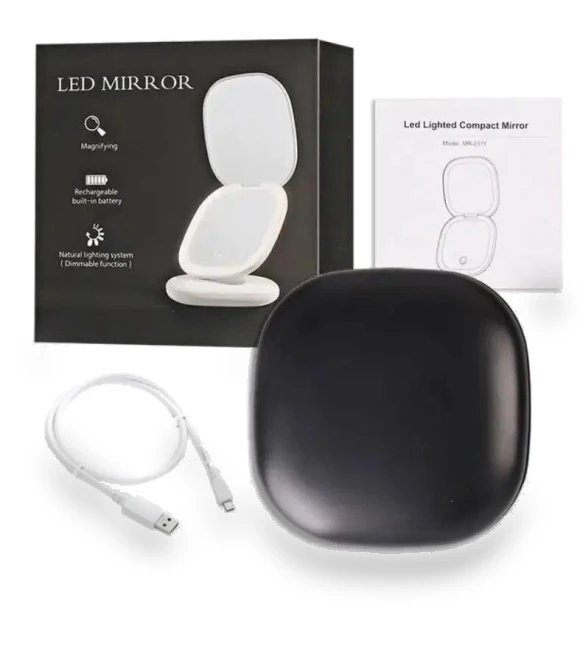Compact LED Foldable Makeup Mirror — Compact & Travel, AE Selection
