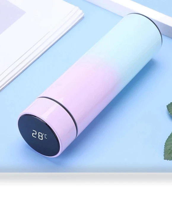 Gradient Water Bottle with Temperature Display — Travel Drinkware, Happy Home Mall