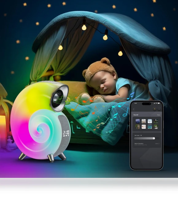 Smart Bluetooth Speaker with Alarm Clock and Sleep Light — Alarms & Clocks, Thunder And Fire
