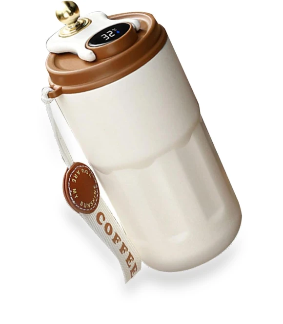 Smart Coffee Thermos with Temperature Display — Travel Drinkware, Cozy Cottage-Relax
