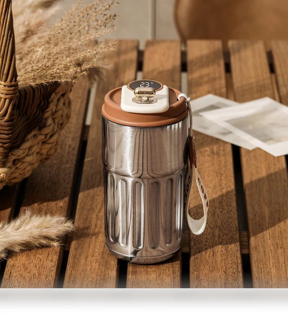 Smart Thermos Bottle with LED Temperature Display — Travel Drinkware, GYROBALL