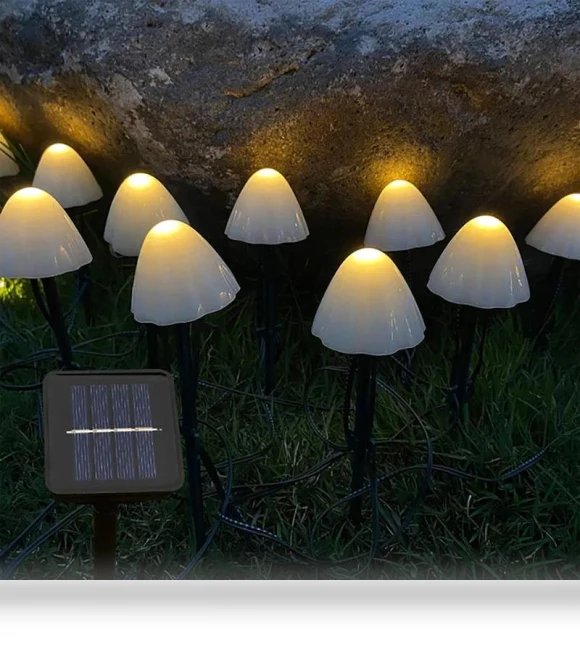 Solar Mushroom String Lights — Outdoor String Lights, Luminaire Lighting Mall