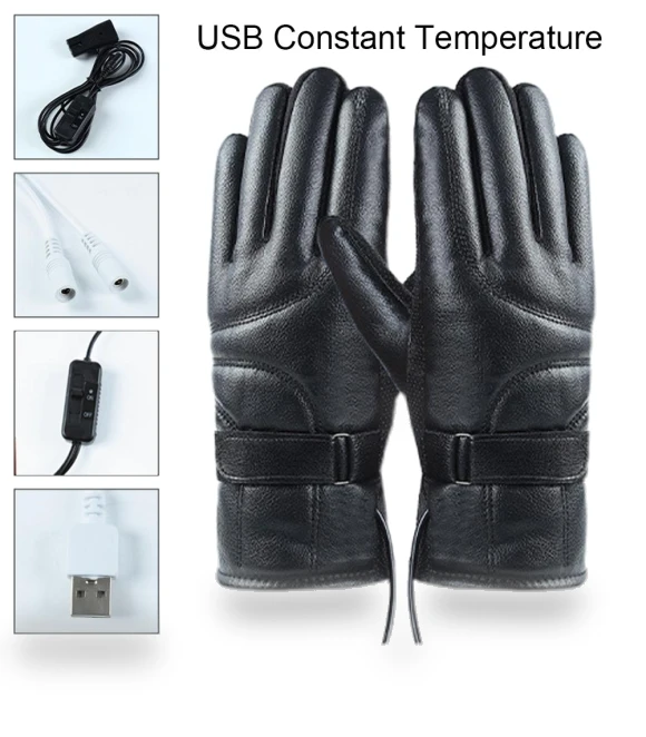 USB Heated Plush Gloves — Glove Liners, 39 Green Childhood