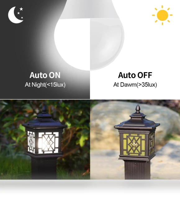 15W E27 LED Sunset to Sunrise Night Light Bulb with Light Sensor — LED, 888 Auto Parts Town