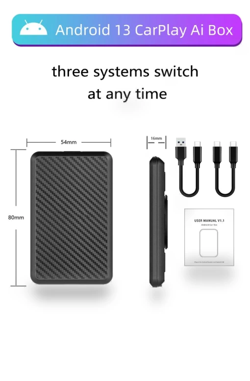 Android 13 CarPlay Ai Box — USB, JOHO - CarGear