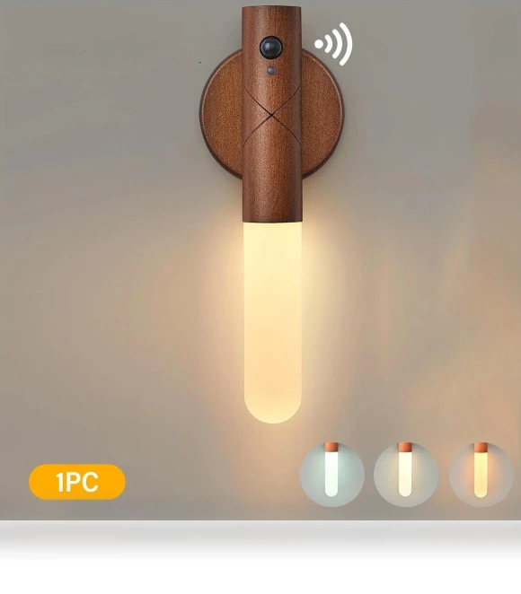 LED Wooden Touch Night Light with Motion Sensor — Night Lights, Build My Home