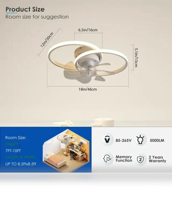Modern Smart Ceiling Fan with Light — Ceiling Fans & Accessories, Comfort Homeware