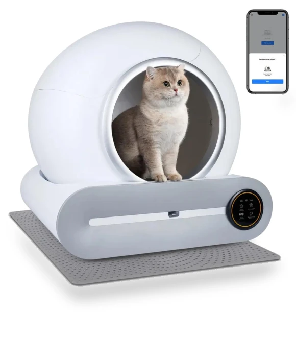 Self-Cleaning Smart Cat Litter Box — Waste Bins, Rainbow Rain