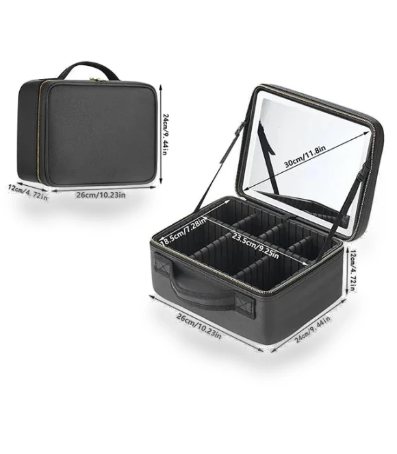 Smart LED Cosmetic Bag with Mirror — Cosmetic Cases, Build My Home