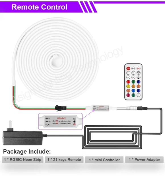 Smart RGBIC Neon Rope Light — LED Strips, Tuya