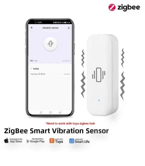 Smart Vibration Sensor — Smart Home Security, Tuya