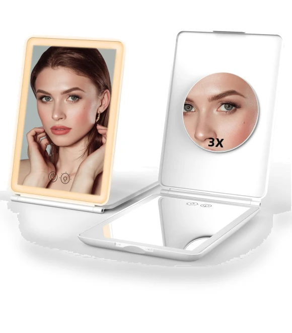 LED Makeup Mirror — Compact & Travel, Vinde Home