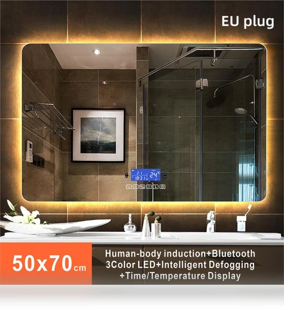 Rectangular Bluetooth Smart Makeup Mirror — Makeup, Vinde Home