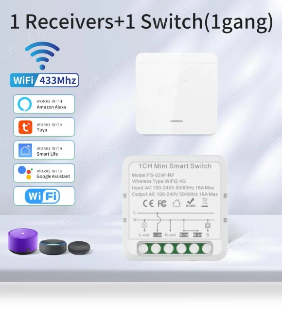 WiFi Smart Switch with Remote Control — Smart Home Modules, Super Dream Home