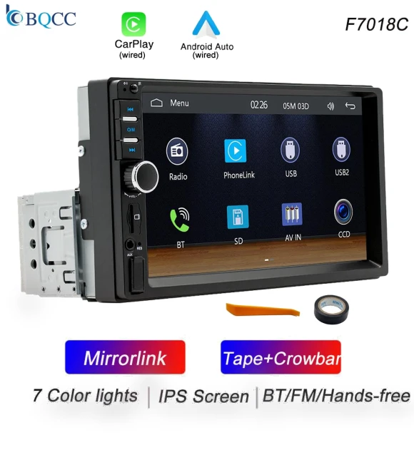 1Din 7 HD IPS Touchscreen Car Radio — Stereo Receivers, Auto Launcher