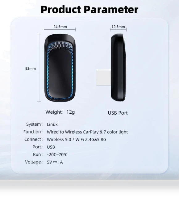 2IN1 Wired to Wireless Apple CarPlay Adapter — Stereo Receivers, Auto Launcher