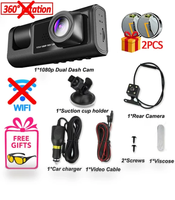 3-Channel Car Dash Cam — Dashboard Cameras, Auto Accessories Home