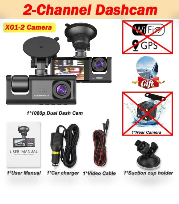 3-channel car DVR WIFI Dash Cam — Dashboard Cameras, Auto Accessories Home