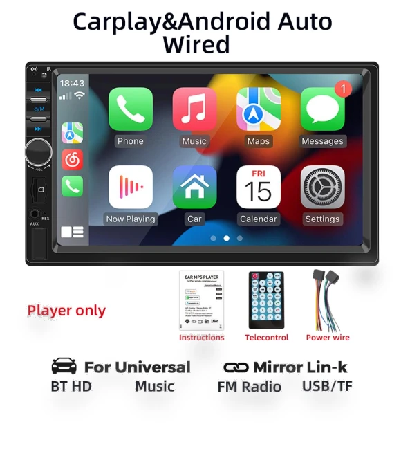 7-inch Car Stereo with Carplay and Android Auto — Stereo Receivers, Auto Launcher
