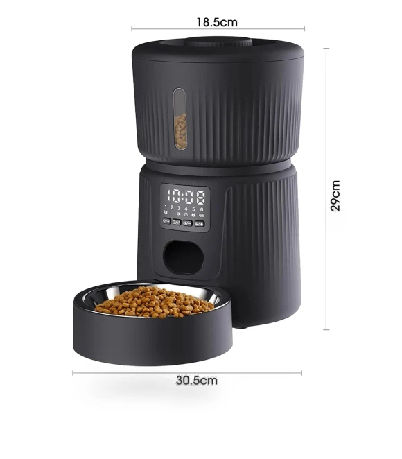 Automatic Pet Feeder with Stainless Steel Bowl — Feeders, Indoor Furniture