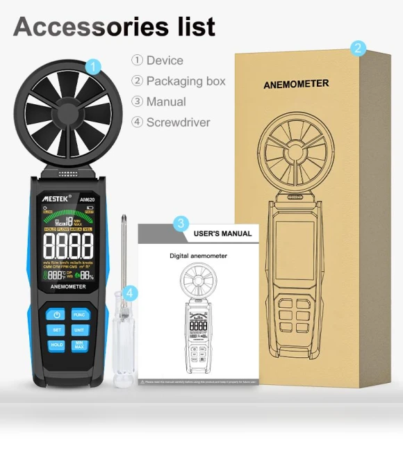 Digital Anemometer — Wind Speed Gauges, DC-HOME-4