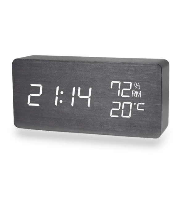 Digital LED Wooden Alarm Clock — Clocks, Motivational Running