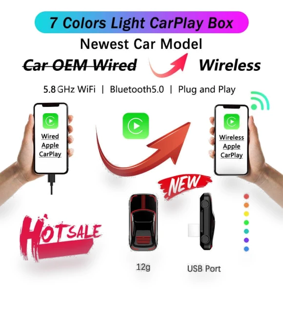 Mini Wireless Carplay AI Box — Phone Accessories, Auto Launcher