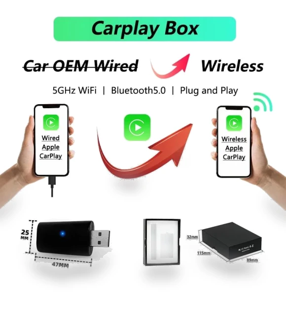 RGB Mini CarPlay AI Box — Stereo Receivers, Auto Launcher