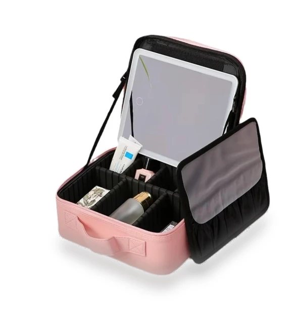 Smart LED Makeup Bag with Mirror — Cosmetic Cases, Auto Launcher
