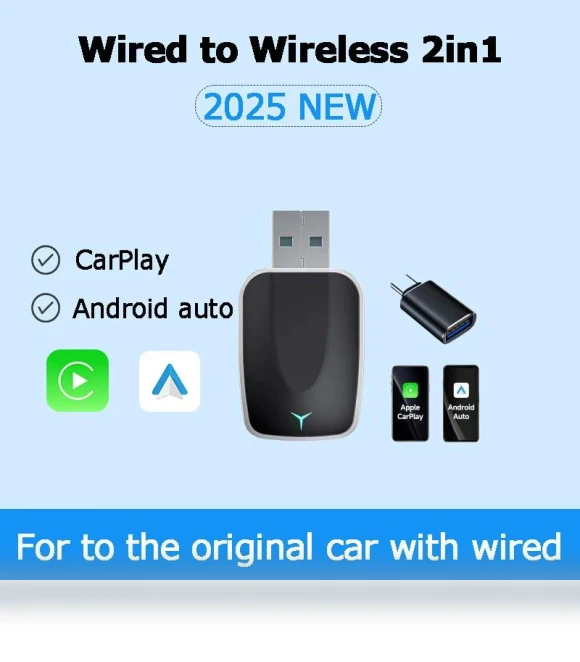 Wireless CarPlay Android Auto Adapter — Stereo Receivers, Auto Launcher
