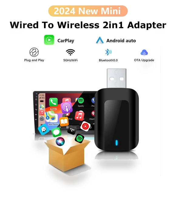 Wireless Carplay Android Auto Adapter — USB, Auto Launcher