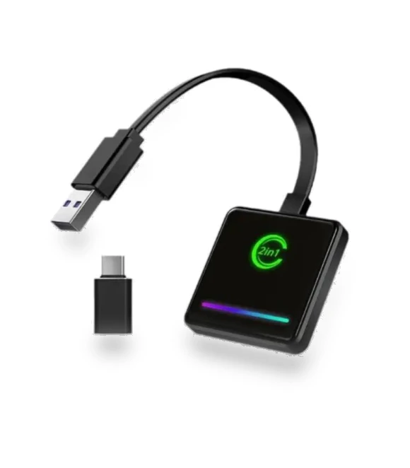 2-in-1 Wireless CarPlay Android Auto Adapter — Stereo Receivers, Simplistic Living Home