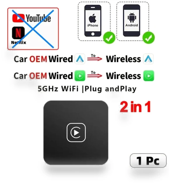 3-in-1 Carplay & Auto Box Adapter — Phone Accessories, Super Star Mall