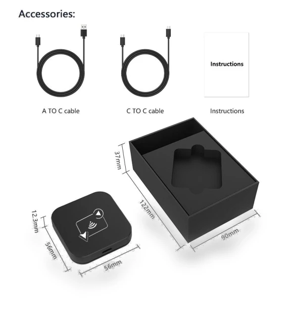 AI Box BT WiFi Wireless Carplay Android Auto Adapter — Phone Accessories, Dream Garage